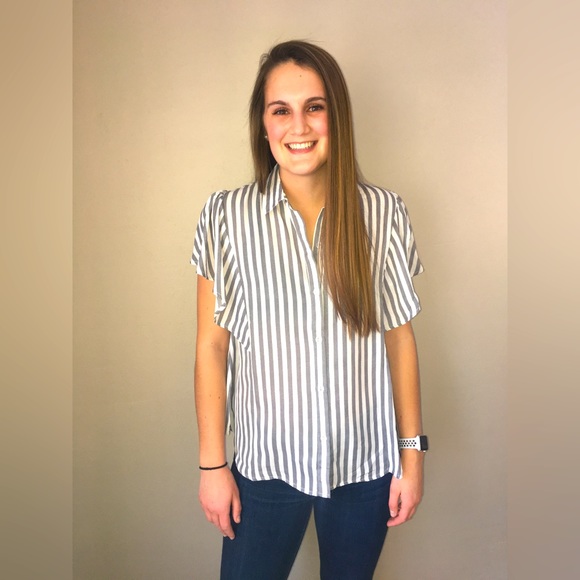 Striped Button Up Blouse - Picture 10 of 10